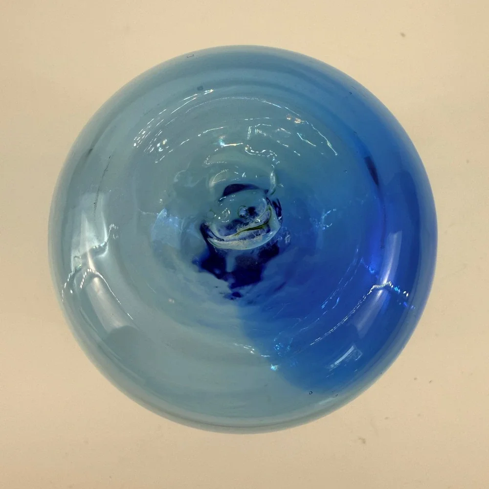 Blenko 6424 Turquoise Bud Vase Candleholder Joel Myers MCM Art Glass